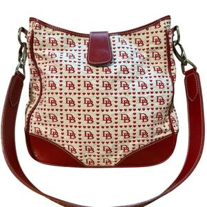 Dooney & Bourke Red and White Shoulder Bag with Structured Design B my VALENTINE